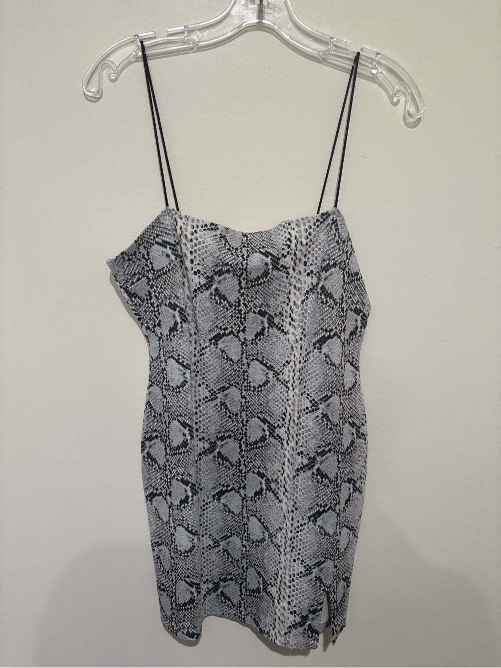 Snake Print Dress with Thin Straps